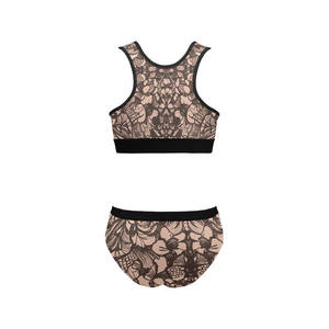 Ensemble de yoga 2 pièces couleur unie tendance : Soutien-gorge de sport + Short imprimé par sublimation – Tenues d'entraînement et de fitness pour femme - Product Image 6