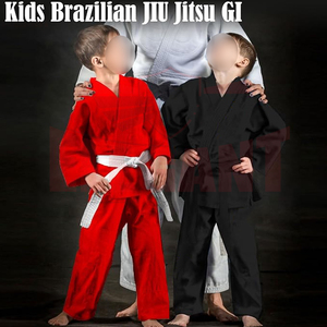 Kimono de karaté pour enfants en mélange de coton, rouge, personnalisable avec logo, confortable, qualité supérieure, durable, prix de gros - Product Image 5