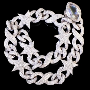 สร้อยคอแบบ Cuban Link เงินแท้ 925 ประดับเพชรโมอิสซาไนต์ สำหรับผู้ชาย สไตล์ฮิปฮอป รับผลิตตามสั่ง ขายส่ง ได้รับการรับรองจาก GRA - Product Image 6