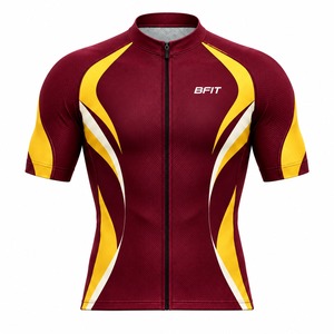 Conjunto de Jersey y Pantalones Cortos Acolchados para Ciclismo Profesional, Cierre Completo, Manga Corta, para Entrenamiento y Carreras en Bicicleta de Carretera - Product Image 2