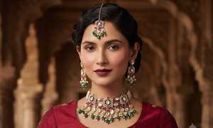 Elegant High Quality Brass Bridal Engagement Wedding Anniversary Party Gift Ethnic Fashion Rhodium Plated Zircon Choker <b>Set</b> - Product Image 3