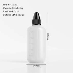 ขวดล้างจมูกแบบใสครึ่งหนึ่ง ขนาด 250 มล. 8 ออนซ์ รุ่น XB05 ผลิตจากพลาสติก LDPE เป็นมิตรต่อสิ่งแวดล้อม พร้อมฝาปิดและแปรงสำหรับล้างโพรงจมูก - Product Image 2