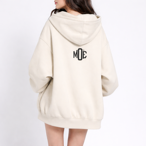 Sudaderas con Capucha Extra Grandes Estilo Coreano Personalizadas para Mujer con Detalle de Cinta en el Hombro Caído, Fabricante de Sudaderas con Capucha Personalizables - Product Image 6