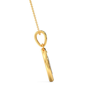 Collier pendentif en or avec lettre initiale P suspendue, cercle de diamants - Product Image 4