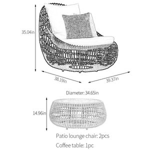 Juego de Sofás de Jardín de Ratán DreamCraft PE para Patio, Colección de Muebles de Exterior, Vietnam - Product Image 3