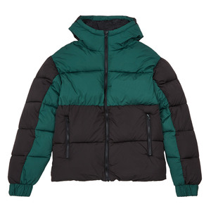 Veste d'hiver pour homme, imperméable, à capuche, 100% duvet, verte et noire, style décontracté, fermeture éclair - Product Image 1