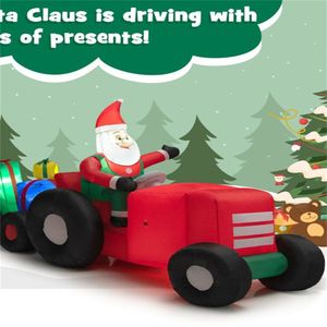 Decorazione Natalizia Gonfiabile da Esterno con Luci LED Colorate, 2,7 Metri, Negozio di Pan di Zenzero e Babbo Natale - Product Image 6