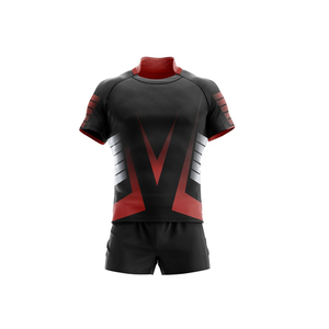 <b>Men's</b> <b>Black</b> Red Geometric Soccer Jersey Short Sleeve Moisture Wicking Fitted Polyester All Seasons Wear - Product Image 5