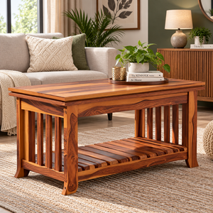 Table basse en bois de Sheesham, table à thé en bois massif pour salon, meubles artisanaux en bois pour la maison, bois naturel de qualité supérieure - Product Image 1
