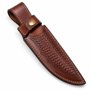 Étui à couteaux en cuir durable, matériau en cuir véritable, design compact et élégant, idéal pour le rangement des couteaux, la collection et l'usage quotidien. - Product Image 4