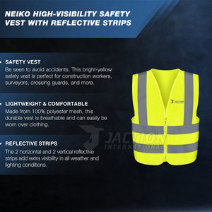 Gilet de sécurité pour travaux de construction, design personnalisé, respirant, confortable, fabriqué au Pakistan - Product Image 2