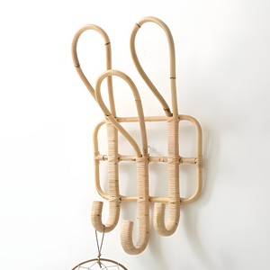 Wood triple wall hook supplier direct cost cane rattan hooks <b>essentials</b> for <b>home</b> space organizing - Product Image 1