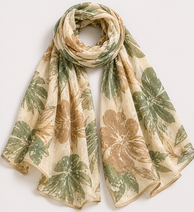 Fashion Women Floral Shawl Viscose Hijab Soft Lightweight Long Scarf Muslim <b>Head</b> <b>Wrap</b> Premium Modest Wear Scarf - Product Image 3