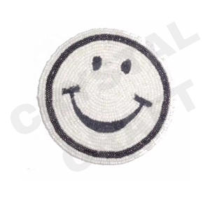 Personalized Beaded <b>Coasters</b> Custom Alphabet and Monogram <b>Initial</b> Drink <b>Coasters</b> Handmade Embroidered Glass Bead <b>Coaster</b> - Product Image 2