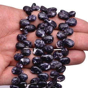 Cuentas de Lepidolita AAA de 7mm-13mm, forma de pera, lisas, color púrpura natural, piedra semipreciosa, cuentas sueltas para la elaboración de joyería. - Product Image 2