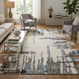 Alfombra de Pelo Medio para Uso Doméstico, Hecha a Mano con Lana/Seda, Diseño Abstracto Moderno, Ecológica, Antibacteriana, Antideslizante y Acolchada - Product Image 2