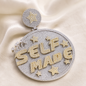 Pendentif Moissanite Personnalisé Fait Main en Argent Sterling 925, Coupe Ronde, Design Diamant, Style Hip Hop - Product Image 1