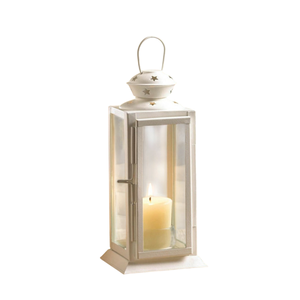 Lanterne suspendue en fer et verre avec finition patine bleue moderne pour la décoration intérieure et extérieure de la maison et du jardin, porte-bougie avec poignée - Product Image 4