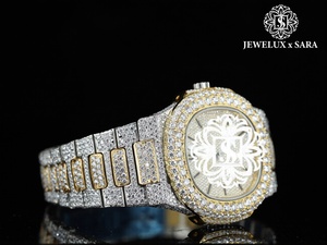 Relojes de Cuarzo con Incrustaciones de Diamantes Cultivados en Laboratorio, de Lujo, Nuevos, Fabricados en India, para Hombre, Disponibles para Exportación - Product Image 3