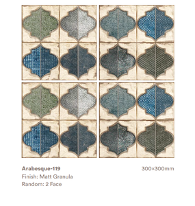 Arabesque103, Azulejos con Patrón Arabesco, Azulejos Verde Salvia, Azulejos Decorativos Verdes, Azulejos Verde Marfil, Azulejos con Patrón Geométrico, M - Product Image 4