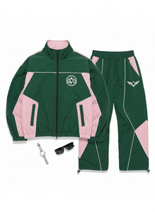 Ensemble de survêtement coupe-vent personnalisé pour homme, veste unisexe à fermeture éclair intégrale, résistante au vent et à l'eau, en nylon, décontractée, légère et unie - Product Image 4