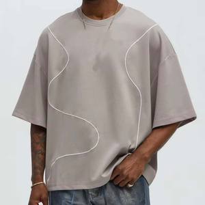 Camiseta Unisex de Cuello Redondo, Diseño de Algodón Lavado al Ácido, 250 GSM, Color Negro, Lavado al Ácido de Primera Calidad - Product Image 3