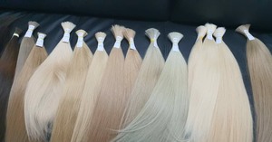 Extensions de cheveux en vrac de haute qualité, prix de gros, 100 grammes, 12 pouces, couleur claire à double tirage - Product Image 2