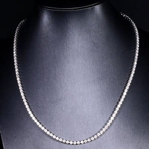 Collar de Diamantes de Platino, Corte Brillante Redondo, Color D Natural, Certificado IGI, Oro Sólido de 14K, Joyería de Boda Vintage Unisex - Product Image 1