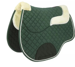 Tapis de selle tout usage noir matelassé en coton avec doublure en peau de mouton et intérieur en polaire pour l'équitation - Product Image 3