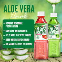 Boisson à l'Aloe Vera Saveur Fraise Splash Fusion Juteuse Aloe & Fraise (500ml) Origine Vietnam Meilleure Vente ODM & Marque Blanche