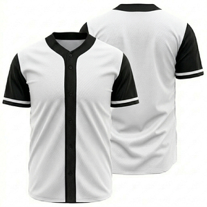 เสื้อเบสบอลสั่งทำสีเทา-ดำ ติดกระดุมด้านหน้า แขนสั้น ผ้าตาข่ายระบายอากาศ สำหรับทุกเพศ ทุกวัย เหมาะสำหรับทีม ทรงปกติ ซับเหงื่อได้ดี - Product Image 5