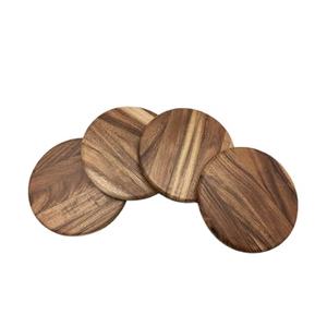 Meilleure qualité ronde écologique MDF Acacia liège bois placage sous-verre ensemble décoration de la maison chez Star Crafts India - Product Image 1