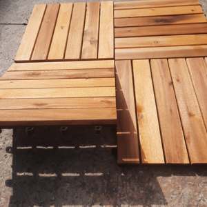 Dalles de terrasse en bois modernes de haute qualité 30 x 30 cm, écologiques, pour patio, intérieur, balcon, terrasse, jardin, installation facile, imperméables, anti- - Product Image 4