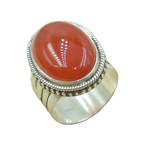 Natural Carnelian Oval Cabochon <b>Ring</b> 925 Sterling Silver Handmade <b>Statement</b> <b>Ring</b> Vintage Boho Carnelian Jewelry Gift For Women - Product Image 1