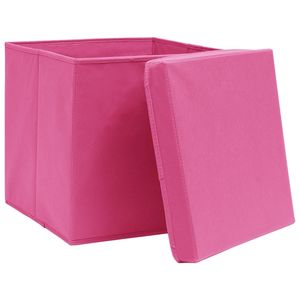Juego de 4 Cajas de Almacenamiento de Tela No Tejida Rosa, 100% Poliéster, para Organización de Ropa - Product Image 3
