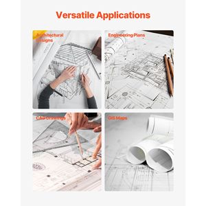 Rotoli di carta per plotter CAD a nucleo doppio da 24 pollici x 150 piedi, 20 libbre, 20 rotoli, con 2 rotoli CAD a nucleo doppio - Product Image 2