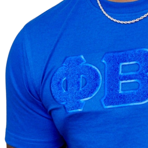 Camiseta de Chenilla Sólida Phi Beta Sigma Azul para Hombre, Camiseta con Letras Griegas, Ropa de Fraternidad Premium, Manga Corta, Corte Clásico, Estilo Casual - Product Image 4