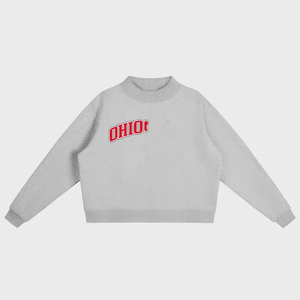 Sudadera Personalizada Extra Grande para Mujer, Diseño Retro Universitario con Cuello Alto y Estampado a Cuadros Naranja - Product Image 5