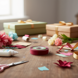 Nastro in organza ILAN 2 cm x 35 iarde rosso scuro per artigianato e decorazioni - Product Image 3