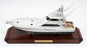 Yacht convertible américain Viking 92 fait sur mesure et artisanal, modèle de bateau peint de 30 pouces - Product Image 1