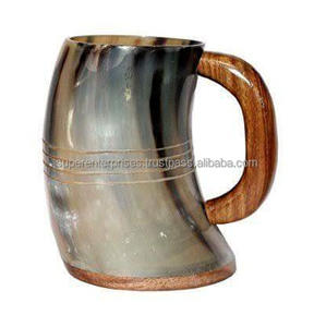 Taza con cuerno de diseño de logotipo múltiple para beber cerveza, decoración interior, Material único, tazón para beber - Product Image 6