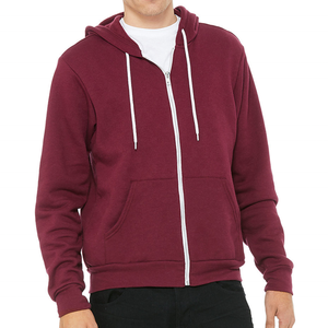 Sweat à capuche pour homme en polyester/coton avec logo personnalisé, poche avant, épaules tombantes, coupe classique, pull en molleton lourd, double fermeture éclair, uni - Product Image 4