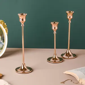เชิงเทียนโลหะสีทอง3อันหรูหราคุณภาพระดับพรีเมียม - Product Image 5