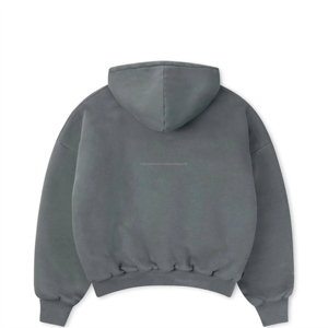 Sweat-shirt à capuche unisexe surdimensionné, couleur unie, en molleton, décontracté, pour l'automne, coupe classique, en coton tricoté - Product Image 3