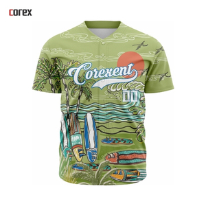 Camiseta de Béisbol Corex con Estampado Completo Color Oliva, Unisex, Manga Corta, Transpirable, Antibacteriana, con Estampado por Transferencia de Calor, Deportiva - Product Image 1