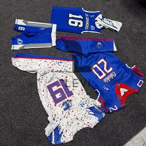 ชุดอเมริกันฟุตบอล 7 คน สำหรับผู้ชาย ผ้าสแปนเด็กซ์/โพลีเอสเตอร์ แขนสั้น สกรีนชื่อทีมและแบรนด์ได้ตามต้องการ มีไซส์พลัสไซส์ - Product Image 2