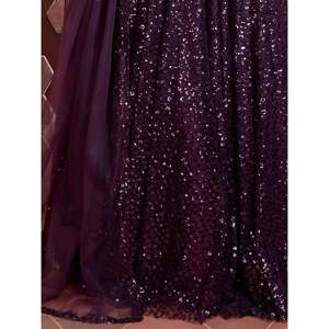 <b>Plus</b> <b>Size</b> Glamorous Purple <b>Sequins</b> Net Lehenga Choli for Reception Wear - Product Image 2