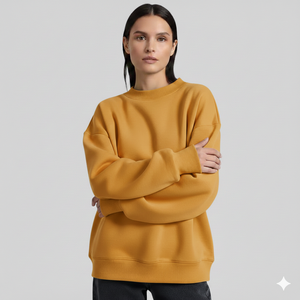 Sweat-shirt à col rond surdimensionné bleu marine avec motif neige, pull décontracté à manches longues, haut confortable en polaire pour l'hiver - Product Image 4