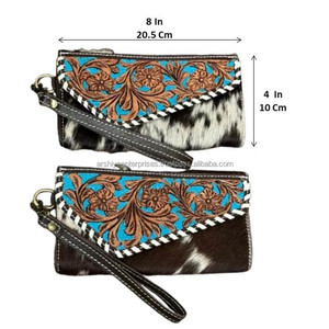 Cartera de cuero mecanizada a mano de gran capacidad más vendida, cartera de mano larga de estilo a la moda, carteras de teléfono de piel de vaca auténtica - Product Image 2