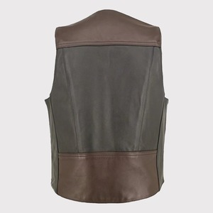 เสื้อกั๊กหนังแท้สไตล์วินเทจสำหรับผู้ชาย - Product Image 2